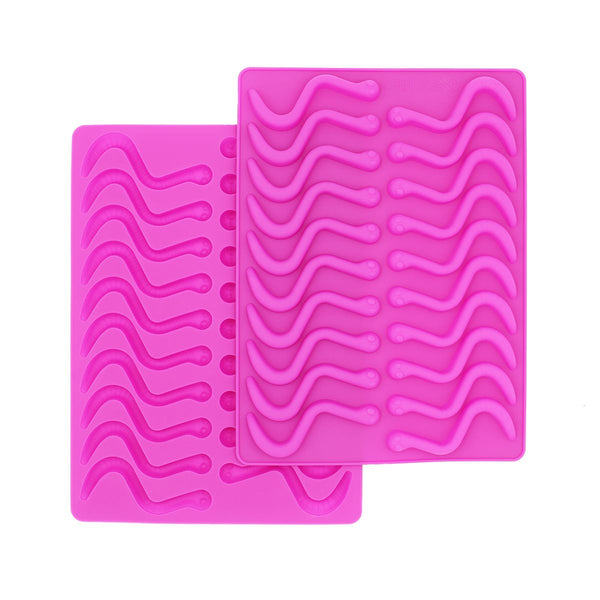 SILICONE GUMMY WORM Molds, 2-Pack by LorAnn, Candy Making Supplies