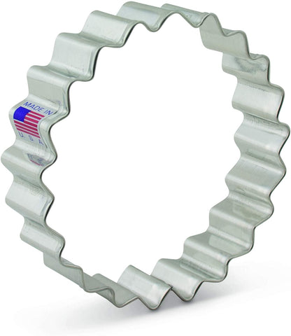 FLUTED CIRCLE Metal Cookie Cutter, by Ann Clark, 3.9"