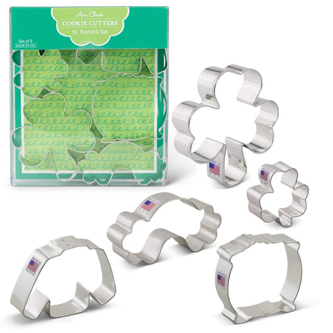 St. Patrick's Day Cookie Cutters 5 Piece Boxed Set - Cricket Creek 