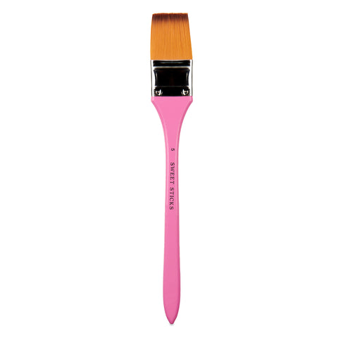 WIDE FLAT BRUSH #5 Food Grade Culinary Paint Brush by Sweet Sticks use with Edible Paint, Cookie Painting, Cake Decorating